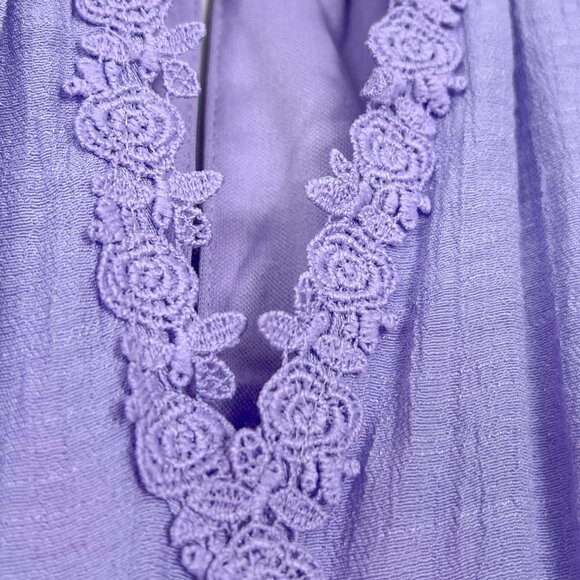Lavender Crochet Detail High Low Dress - Picture 5 of 6
